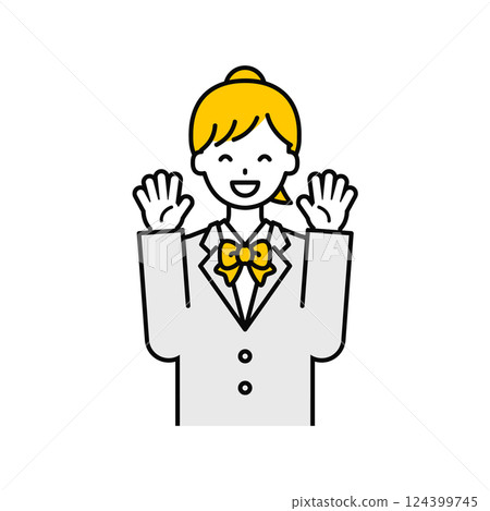 Upper body pose_simple female student 09 Upper body pose_simple female student 09 124399745