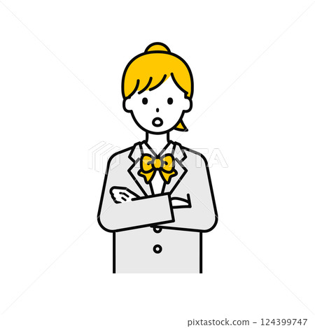 Upper body pose_simple student girl 11 Upper body pose_simple student girl 11 124399747