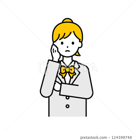 Upper body pose_simple student girl 12 Upper body pose_simple student girl 12 124399748