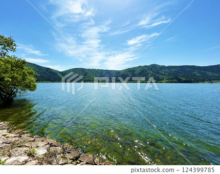 Blue sky and Lake Yogo 124399785
