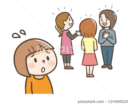 一名女孩被欺負和排斥的插圖 124400020
