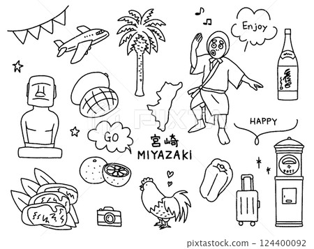 Miyazaki hand-drawn illustration set 124400092