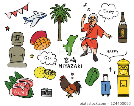 Miyazaki hand-drawn illustration set 124400093
