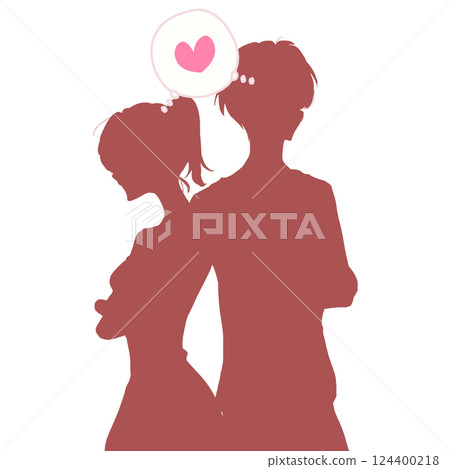 A man and woman standing back to back, fidgety, love, shadow art A man and woman standing back to back, fidgety, love, shadow art 124400218