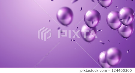 Banner template vector background design purple 3d balloon beautiful illustration Banner template vector background design purple 3d balloon beautiful illustration 124400300
