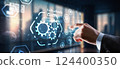 Gears. Concept of a business idea. Teamwork strategy cooperation 124400350