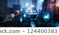 Banking Online Internet Payment Technology. Businessman presses a button Banking 124400383