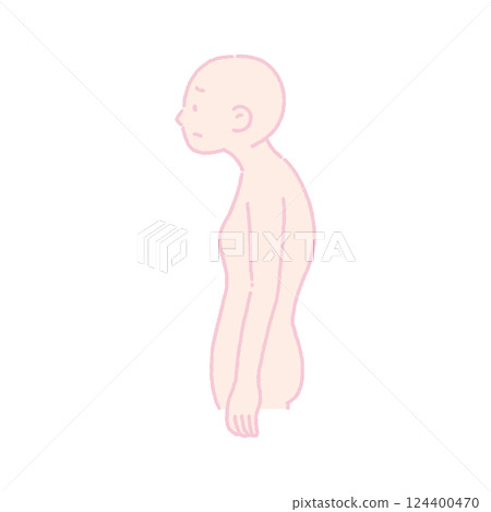 A person with poor posture 124400470