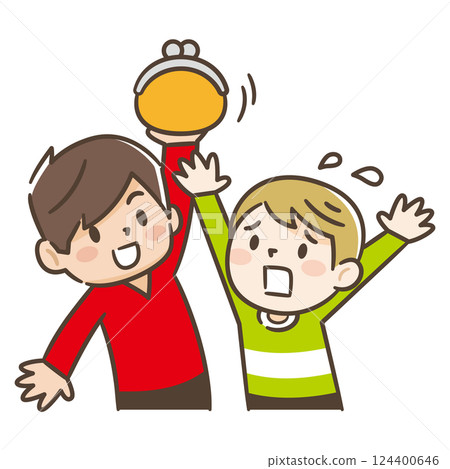 一個男孩被欺負並被搶走錢包的插圖 一個男孩被欺負並被搶走錢包的插圖 124400646