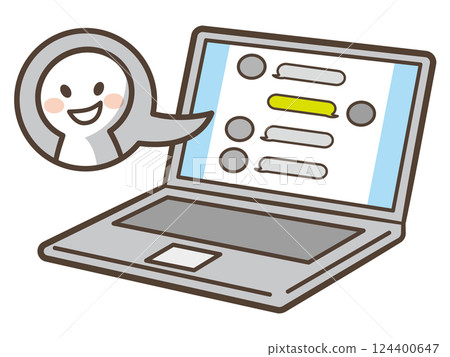 Illustration of the bullying problem on social media - Laptop 124400647
