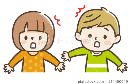 Illustration of a child with a surprised expression Illustration of a child with a surprised expression 124400649