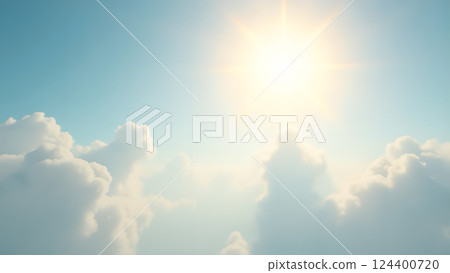 Dreamy Clouds at Sunrise for Serene Background 124400720