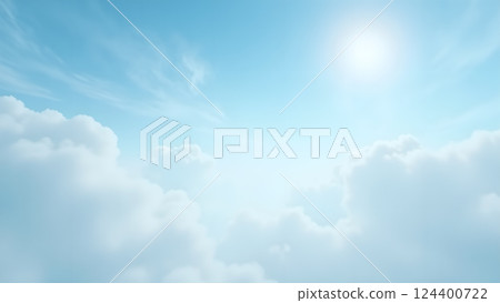 Dreamy Clouds at Sunrise for Serene Background 124400722