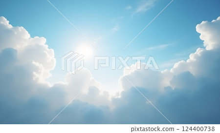 Dreamy Clouds at Sunrise for Serene Background 124400738