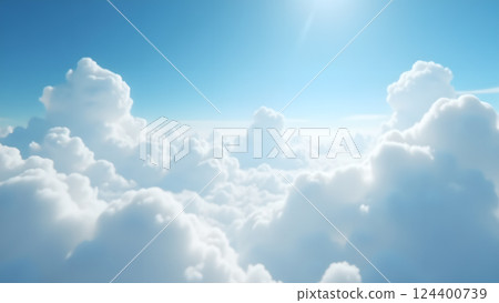 Dreamy Clouds at Sunrise for Serene Background 124400739