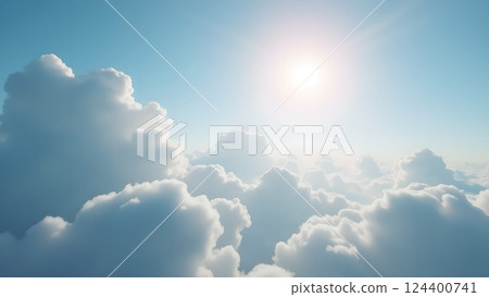 Dreamy Clouds at Sunrise for Serene Background 124400741