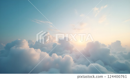 Dreamy Clouds at Sunrise for Serene Background 124400761