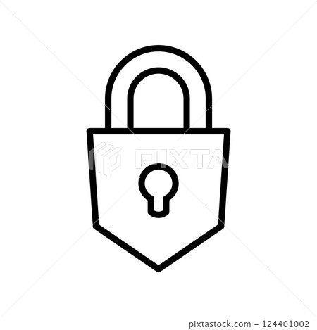 Simple Padlock Icon for Security and Privacy, isolated on a white background. Simple Padlock Icon for Security and Privacy, isolated on a white background. 124401002