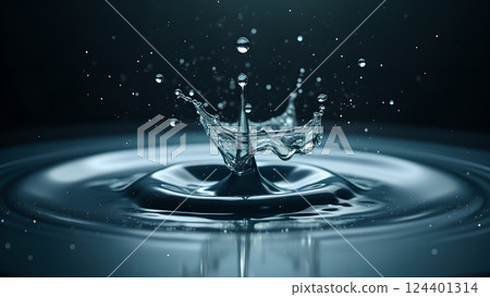 Refreshing Water in Glass with Natural Sunlight 124401314