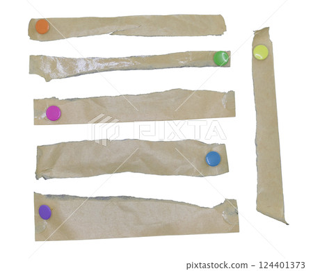 Tear off tape with pins isolated on white background 124401373
