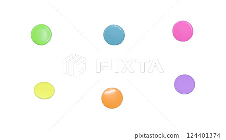 Thumb Tack / Push Pin head isolated on white background 124401374