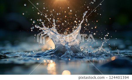 Water Splash Macro Photography Effect Water Splash Macro Photography Effect 124401394