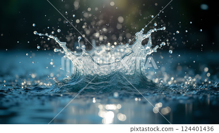 Water Splash Macro Photography Effect 124401436