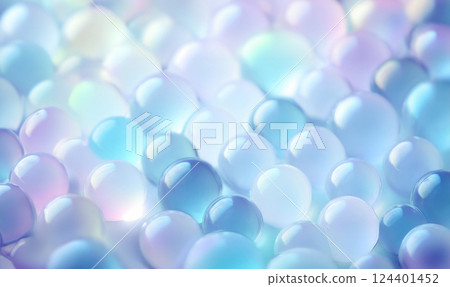 It is covered with glass beads in pale colors such as light blue, lilac, emerald green, and pink. 124401452