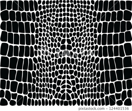 Seamless pattern of alligator leather on a white background 124401536