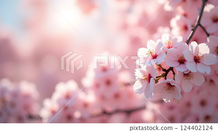 Soft Pink Daisies in Dreamy Sunlight Garden 124402124
