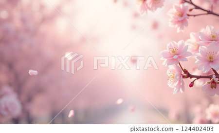 Graceful Flowering: A Blossom Tree in Soft Light 124402403