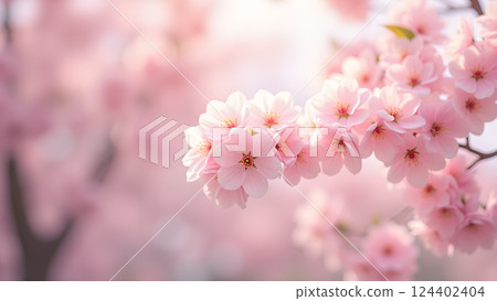 Graceful Flowering: A Blossom Tree in Soft Light 124402404