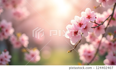 Graceful Flowering: A Blossom Tree in Soft Light 124402407