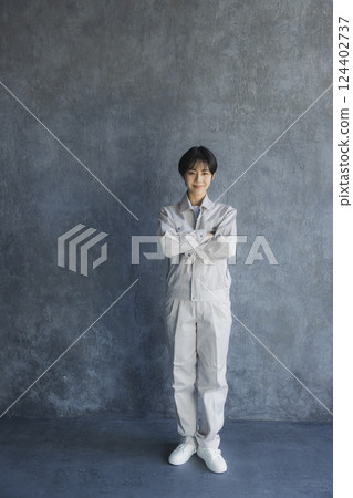 Women in work clothes Women in work clothes 124402737