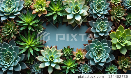 Symmetry and Beauty, Close-Up of Succulent Plants Symmetry and Beauty, Close-Up of Succulent Plants 124402786