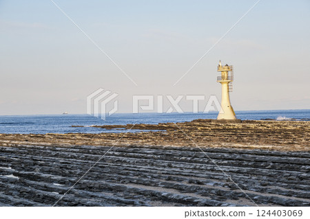 Hyuga Aoshima Lighthouse at the tip of Aoshima Hyuga Aoshima Lighthouse at the tip of Aoshima 124403069