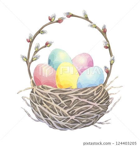 easter, egg, watercolor 124403205