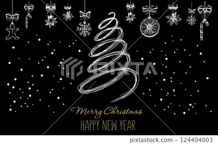 tree, christmas, vector 124404003