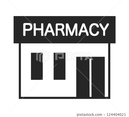 Pharmacy icon monochrome 124404021