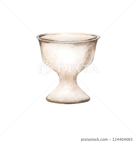 Egg cup holder. Ceramic egg serving stand. Easter decoration. Hand drawn watercolor illustration isolated on white background. For clip art greeting cards invitation label package Egg cup holder. Ceramic egg serving stand. Easter decoration. Hand drawn watercolor illustration isolated on white background. For clip art greeting cards invitation label package 124404065