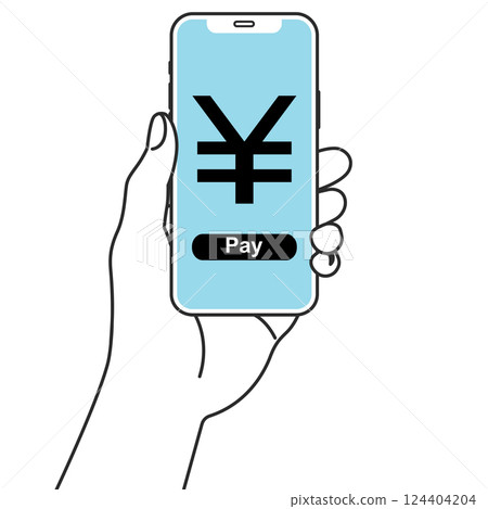 智慧型手機上的電子支付插圖 124404204