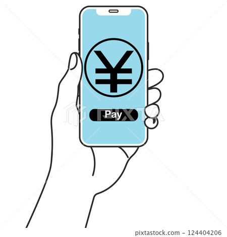 Illustration of electronic payment on smartphone 124404206