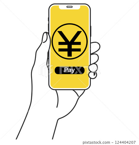 Illustration of electronic payment on smartphone Illustration of electronic payment on smartphone 124404207