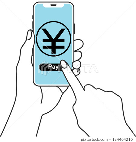 Illustration of electronic payment on smartphone 124404210