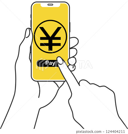 智慧型手機上的電子支付插圖 124404211