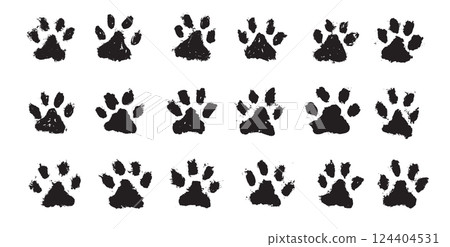footprint, silhouette, vector 124404531