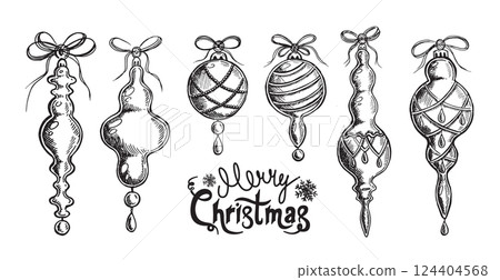 christmas, sketch, vector 124404568