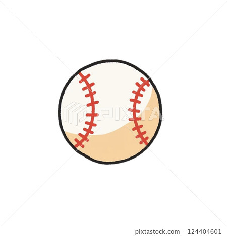 Simple baseball ball illustration, material, icon, no background 124404601