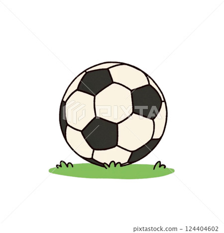 Simple soccer ball illustration, icon, material, no background 124404602