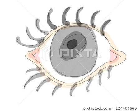 Eye illustration in mechanical pencil style 124404669
